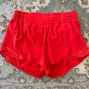 Lululemon Hotty Hot Red Shorts 4” Lined